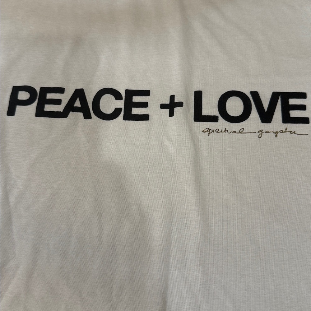 Spiritual Gangster White "Peace + Love" Tank Top